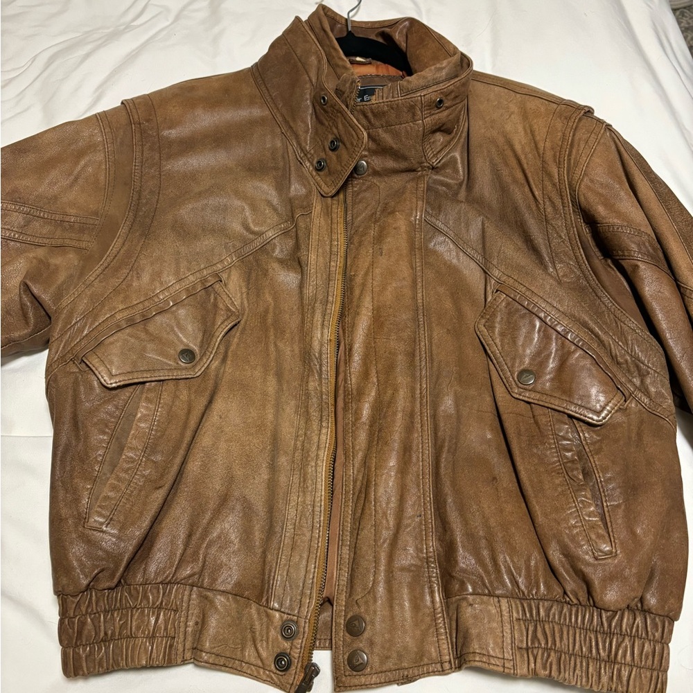 Vintage brown leather jacket